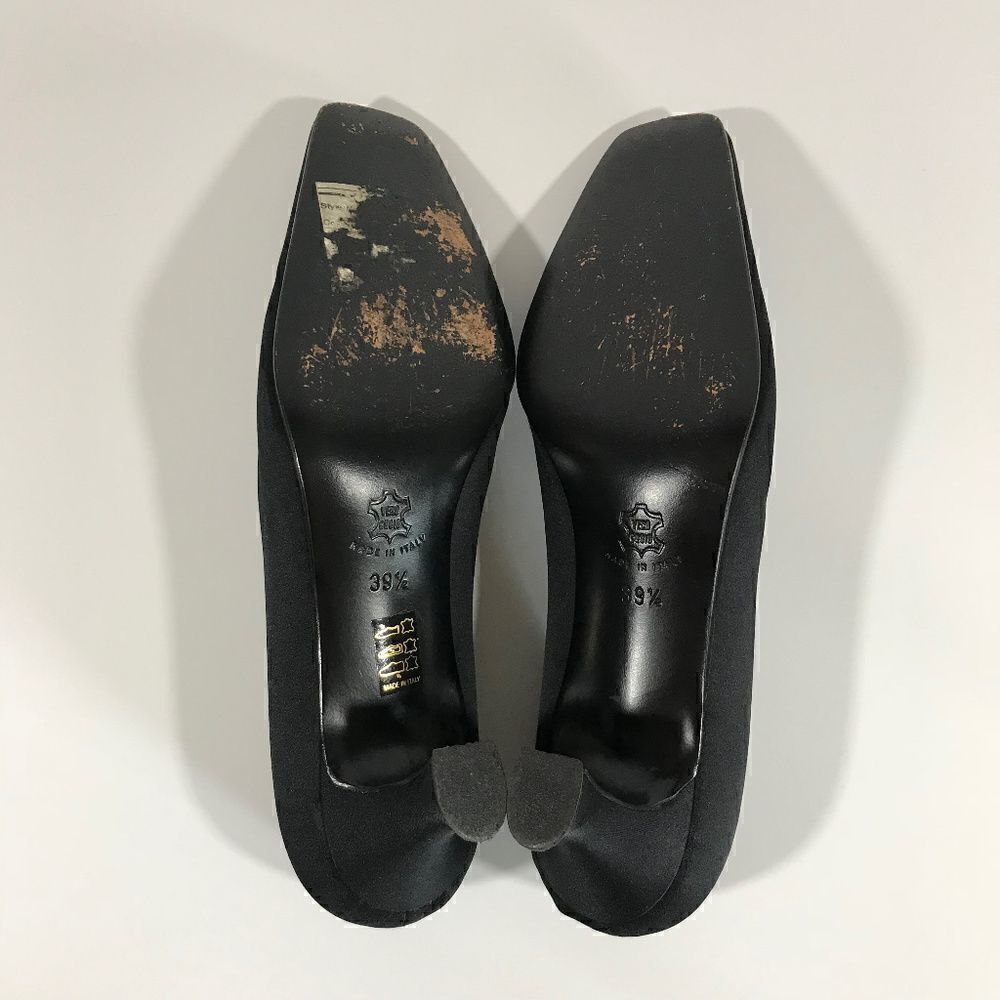 Vintage Bergdorf Goodman Satin Square Toe Pumps - Picture 6 of 6